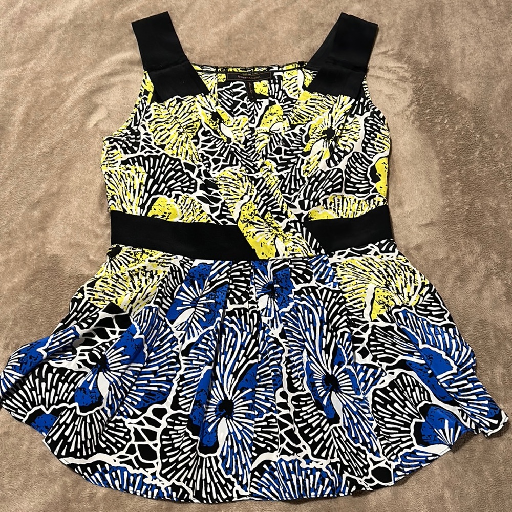 BCBGMaxazria 100% Silk Pleated Top